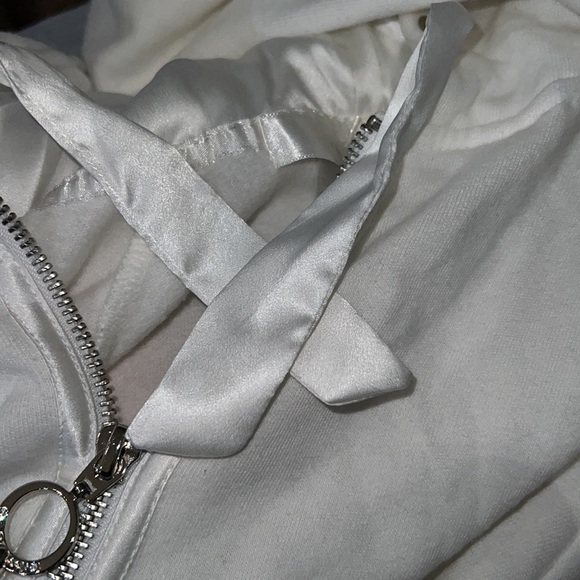 Victoria Secret Bride I Do White Zip Hoodie Jacket rhinestone Bling medium - Picture 5 of 7